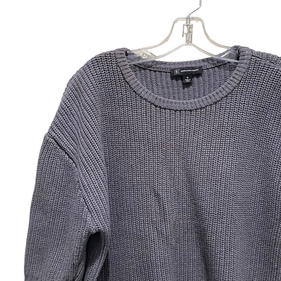 INC International Concepts 3/4 Length Sleeves Chunky Knit Sweater Grey Medium - Picture 4 of 7